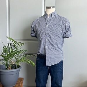 J. Crew Navy Checkered Casual Classic Fit Shirt